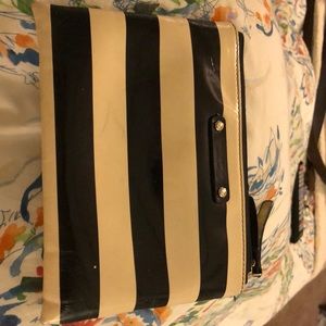 Kate spade black and cream clutch